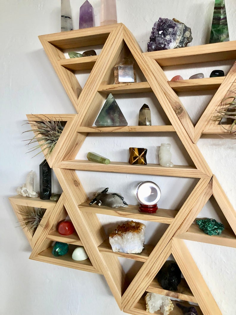 Floating "MIXED UP" Shelves, Triangle Shelf, Bodhi Signs