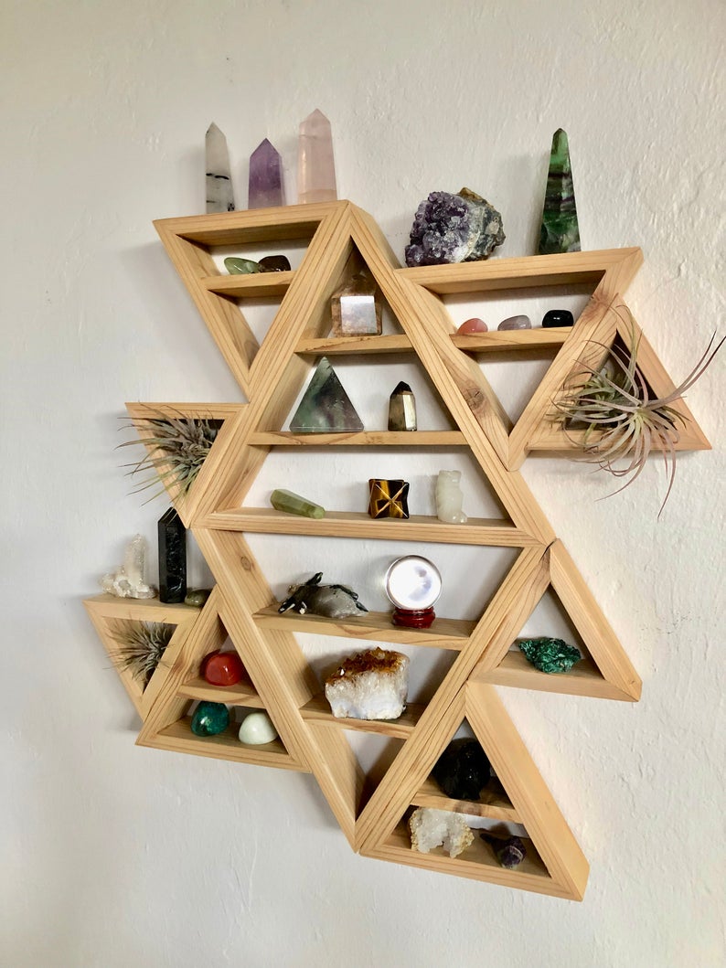Floating "MIXED UP" Shelves, Triangle Shelf, Bodhi Signs
