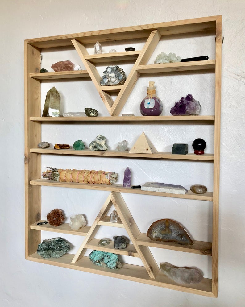 Extra Large Triangle Shelf, Heavy Essential Oil Shelf, Home Decor, Bodhi Signs