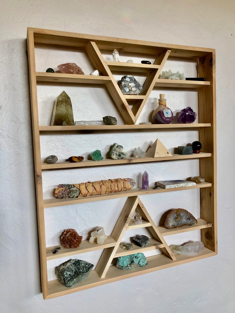 Extra Large Triangle Shelf, Heavy Essential Oil Shelf, Home Decor, Bodhi Signs