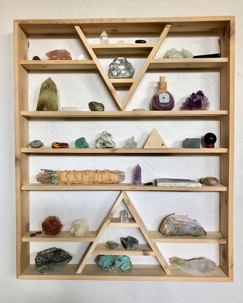 Extra Large Triangle Shelf, Heavy Essential Oil Shelf, Upside Down Triangle Shelf, Triangle, Floating Shelf, Geometrical Wall Hanging