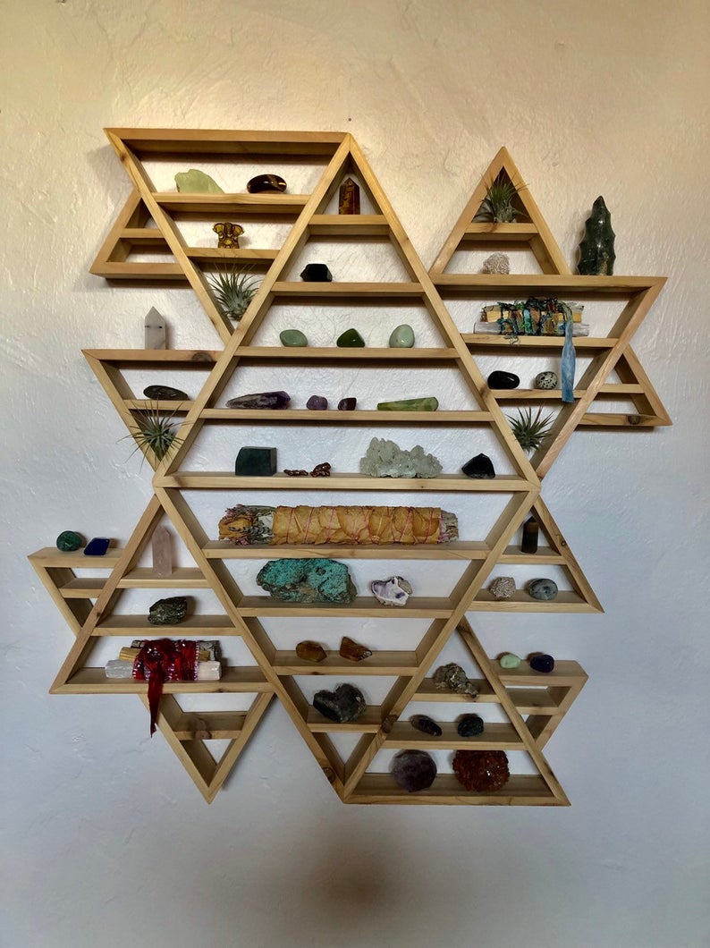 Large Triangle Shelf Geometrical Display, Home Decor