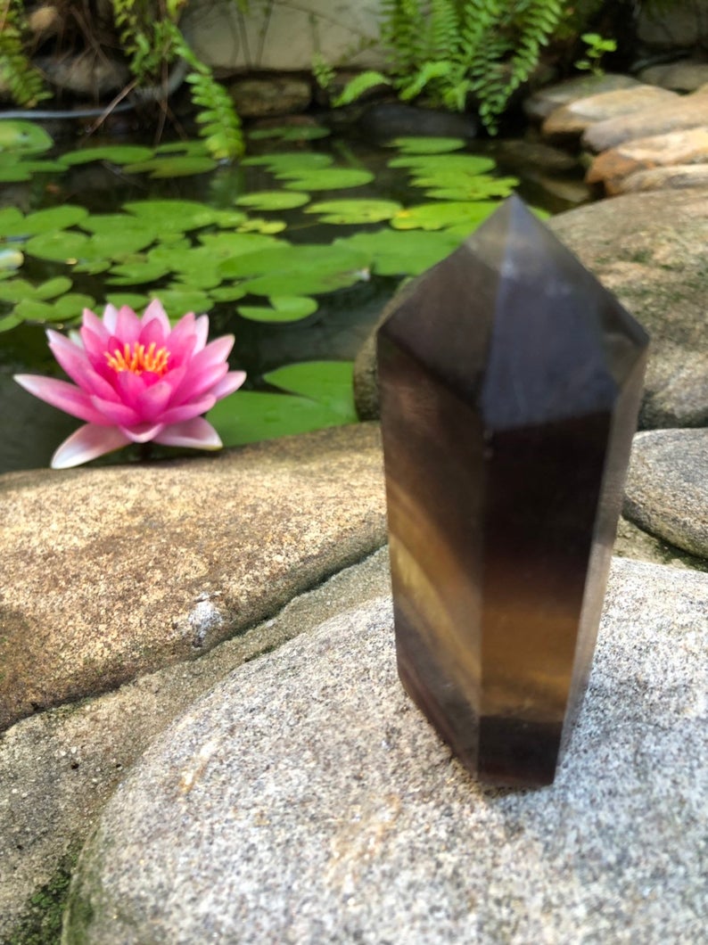 Natural Yellow Fluorite Obelisk, Crystal Magic