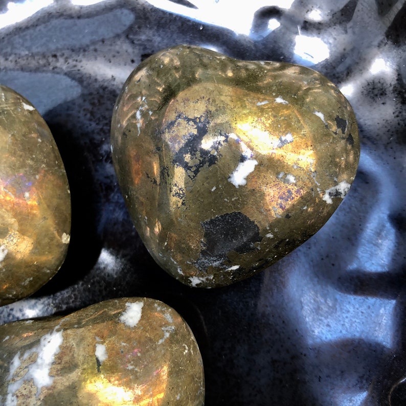 Prosperity and Abundance, Gorgeous Chalcopyrite Stone Love Heart, Crystal Magic