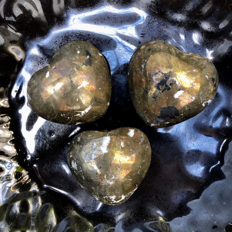 Prosperity and Abundance, Gorgeous Chalcopyrite Stone Love Heart, Crystal Magic