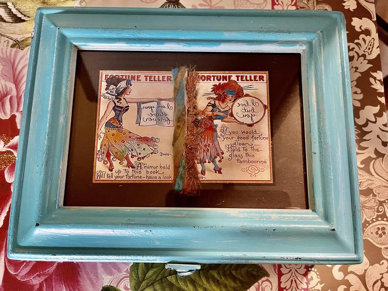 Fortune Teller's Box, Vintage Ornate Metal Box, Lovecycled