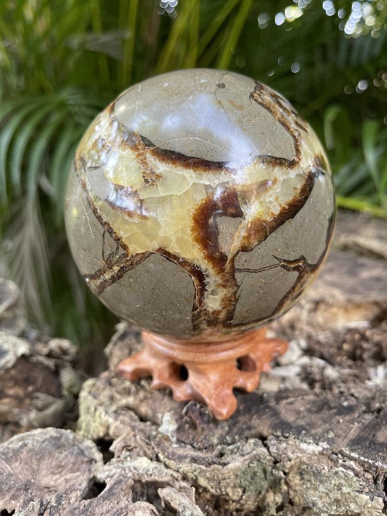 3 lb Septarian Sphere, Root Chakra, Ancient Reiki, Large Dragon Stone Septarian Sphere, Communication Stone