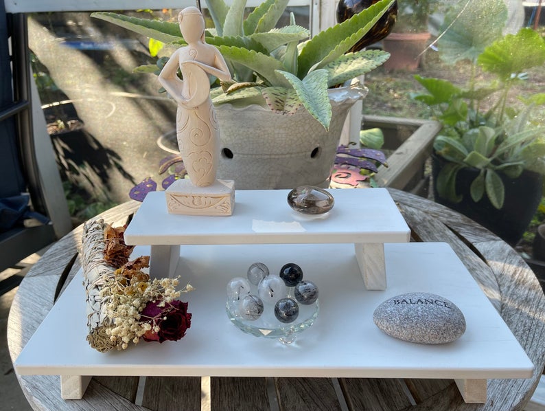 White Zen Meditation Table Set, Home Decor
