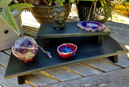 Zen "NIGHTFALL" Mediation Set, Prayer Table, Puja, Stacking Tables, Altar, Mediation Decor, Studio, Long Tables, Gift