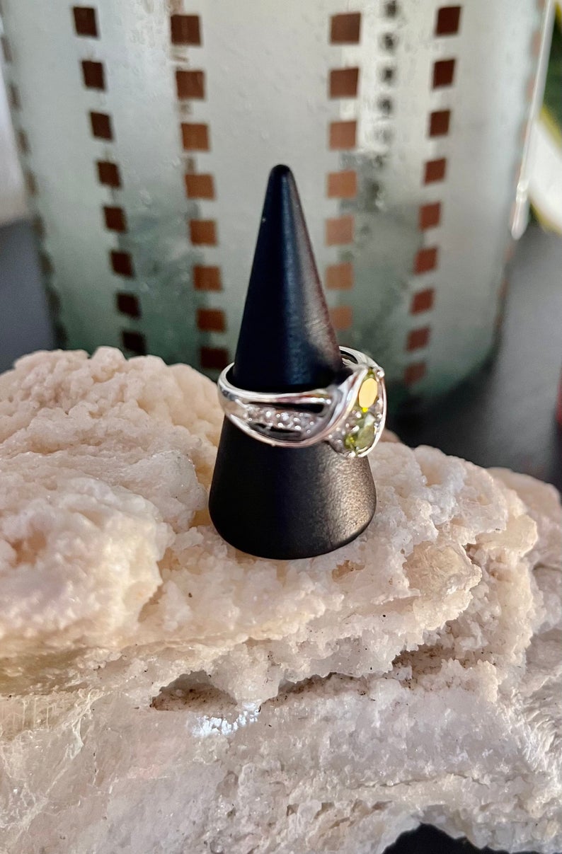 Uplifting and Beautiful Vintage Green Amethyst Ring, Bodhi Jewelry