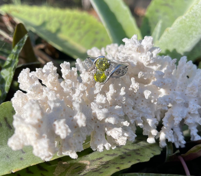 Uplifting and Beautiful Vintage Green Amethyst Ring, Bodhi Jewelry