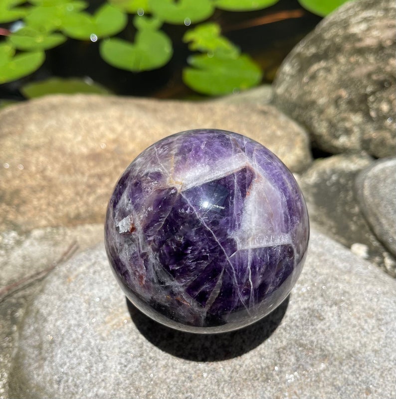 Nice Patterns Banded Dream Amethyst Sphere, Crystal Magic
