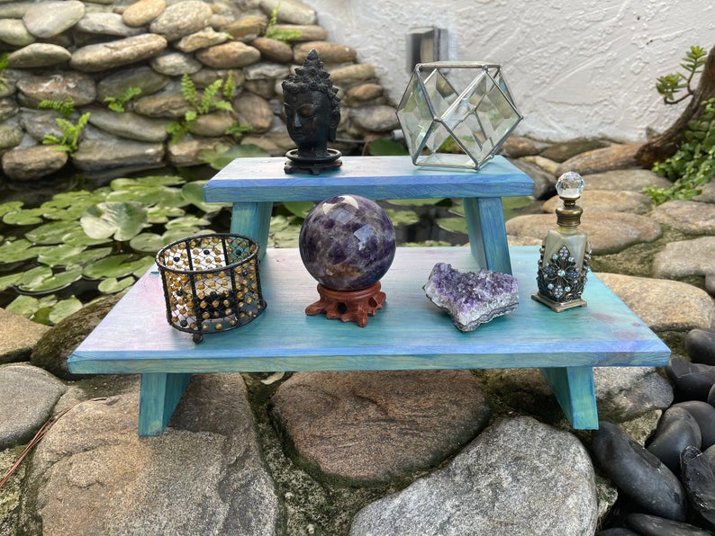Peacock Inspired Meditation Table, Home Decor