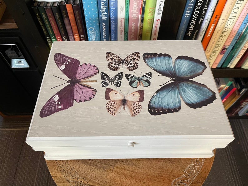 Lovecycled Butterfly Jewelry Storage, Vintage Jewelry Box