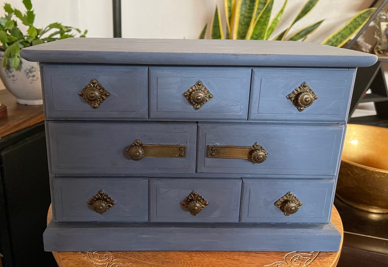 Tradewinds Blue Vintage Jewelry Cabinet,  Lovecycled