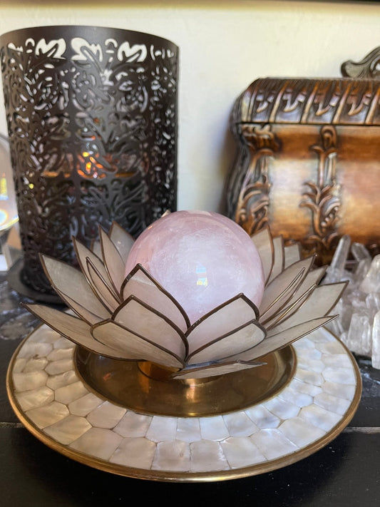 Striking Vintage Mother of Pearl Candle Holder, Old World Vintage