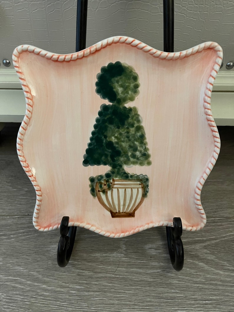 Soft and Lovely Vintage Topiary Plates, Old World Vintage