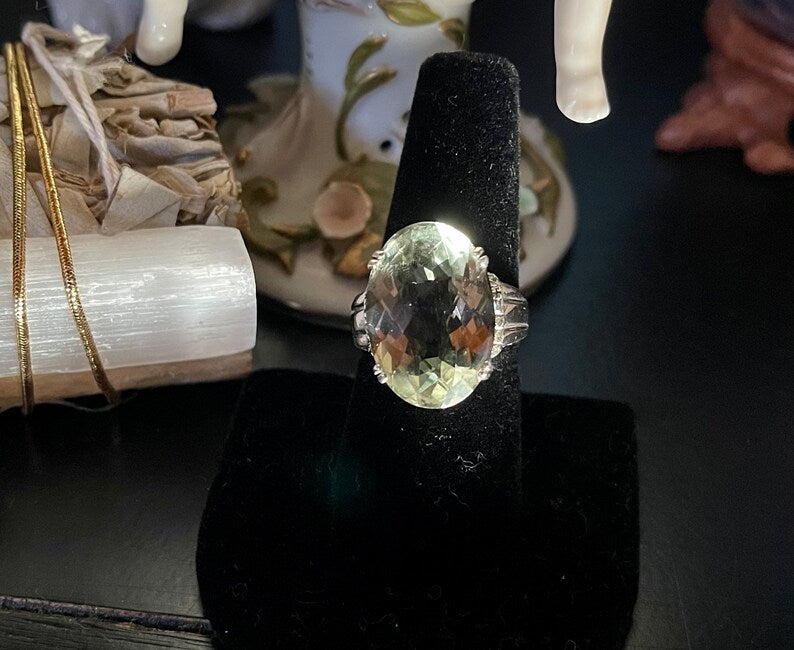 Beautiful Green Amethyst Statement Ring, Bodhi Jewelry