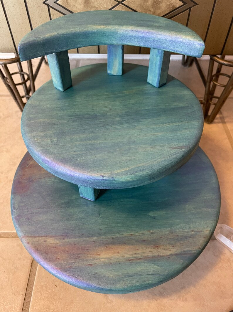 Galaxy Stain Crescent Moon Meditation Tables, Home Decor