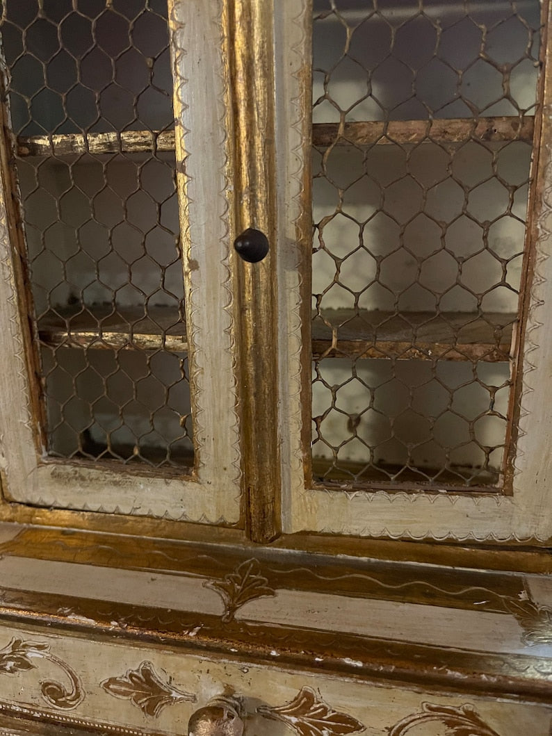 Vintage Italy Shabby Chic Hand Painted Jewelry Cabinet, Old World Vintage