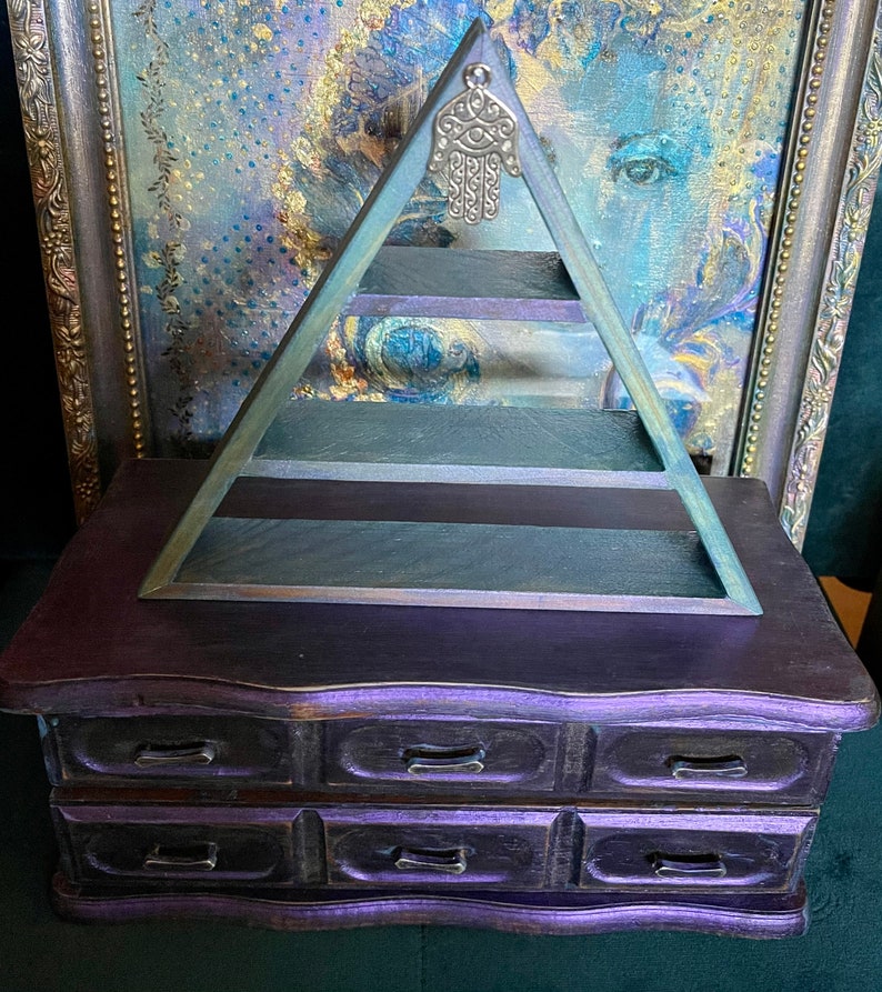 Spirited Bohemian Vintage Jewelry Box with Triangle Shelf, Gift Sets