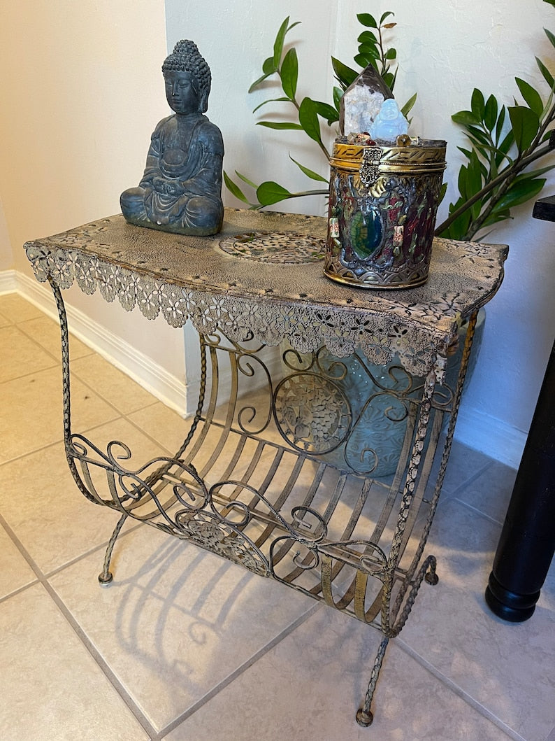 Spirited Bohemian Vintage Plant Stand, Old World Vintage