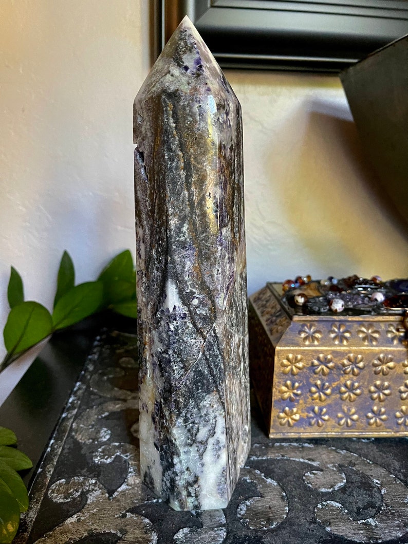 Gorgeous Tall Purple Sphalerite Tower, Crystal Magic
