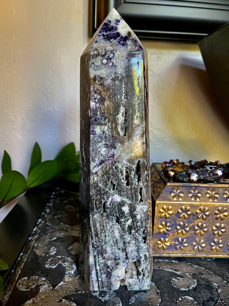 Gorgeous Tall Purple Sphalerite Tower, Crystal Magic