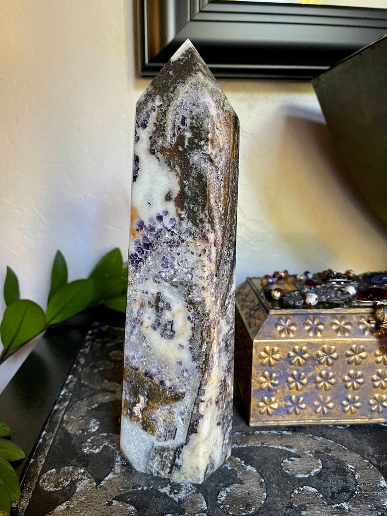 Gorgeous Tall Purple Sphalerite Tower, Crystal Magic