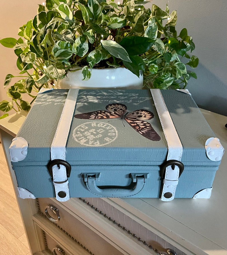 Lovecycled Chest, Vintage Butterfly Trunk, Home Decor