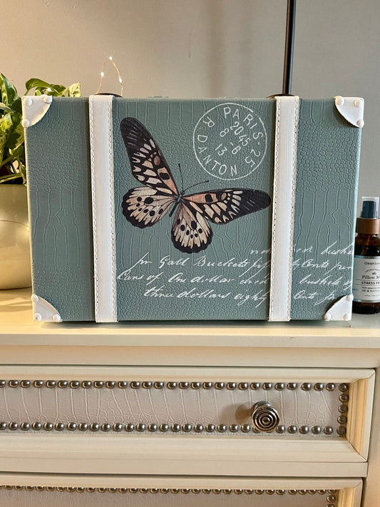 Lovecycled Chest, Vintage Butterfly Trunk, Home Decor