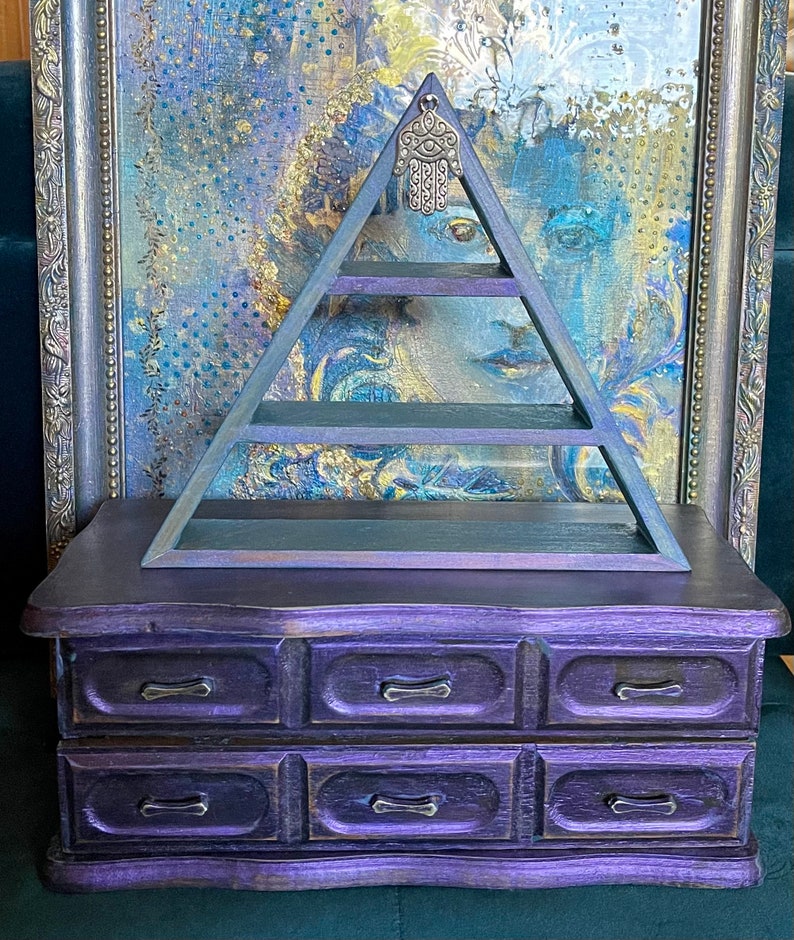 Spirited Bohemian Vintage Jewelry Box with Triangle Shelf, Gift Sets