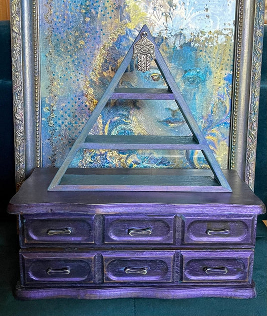 Spirited Bohemian Vintage Jewelry Box with Triangle Shelf, Gift Sets