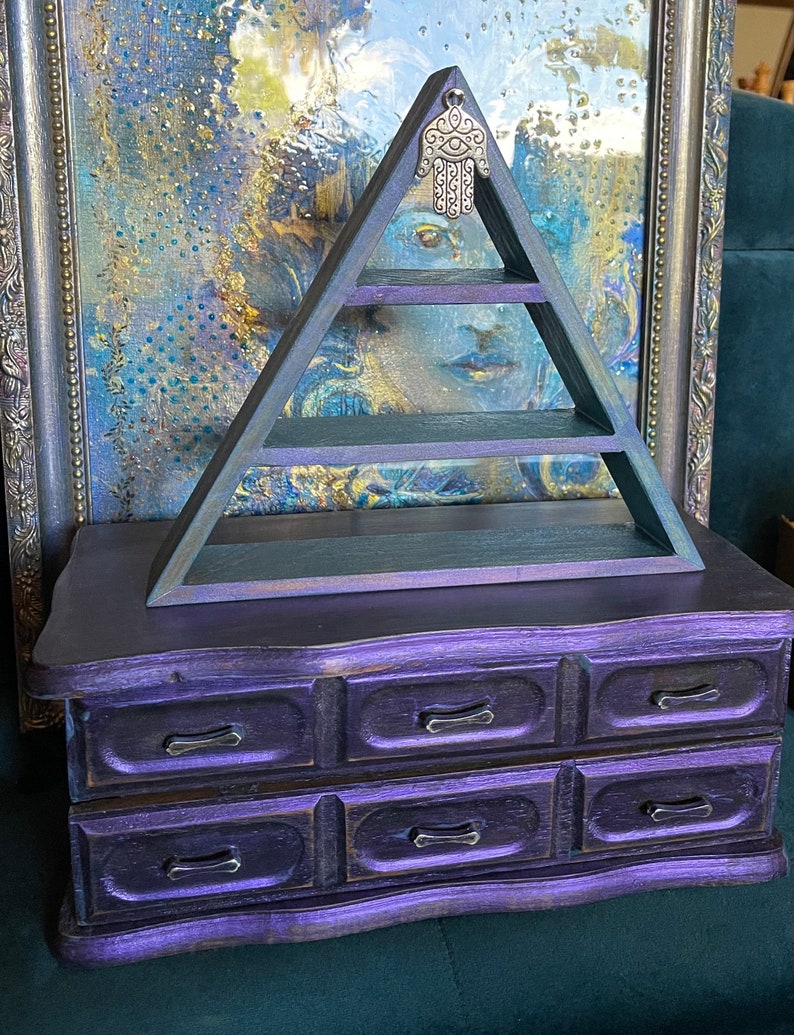 Spirited Bohemian Vintage Jewelry Box with Triangle Shelf, Gift Sets