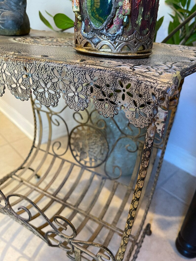 Spirited Bohemian Vintage Plant Stand, Old World Vintage
