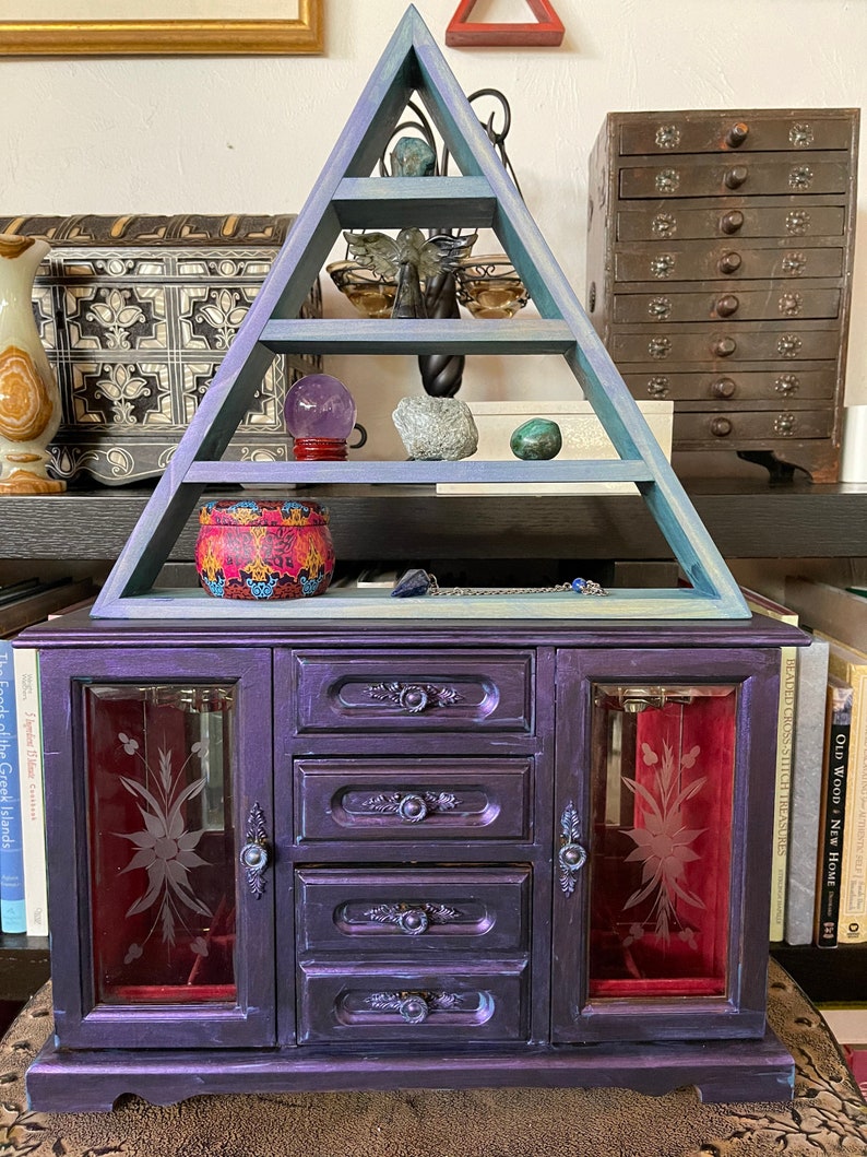 Spirited Bohemian Cabinet and Triangle Shelf, Home Decor