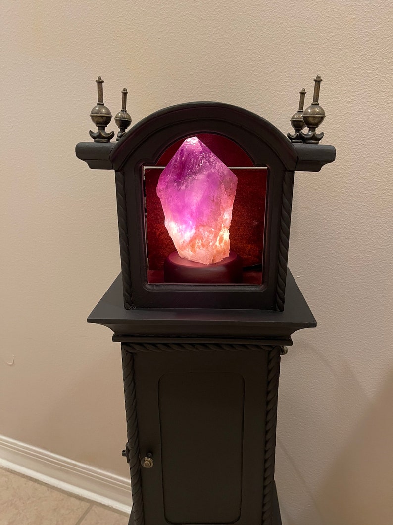 BLACK MAGIC TWO, Glowing Amethyst, Tall Vintage Cabinet, Home Decor