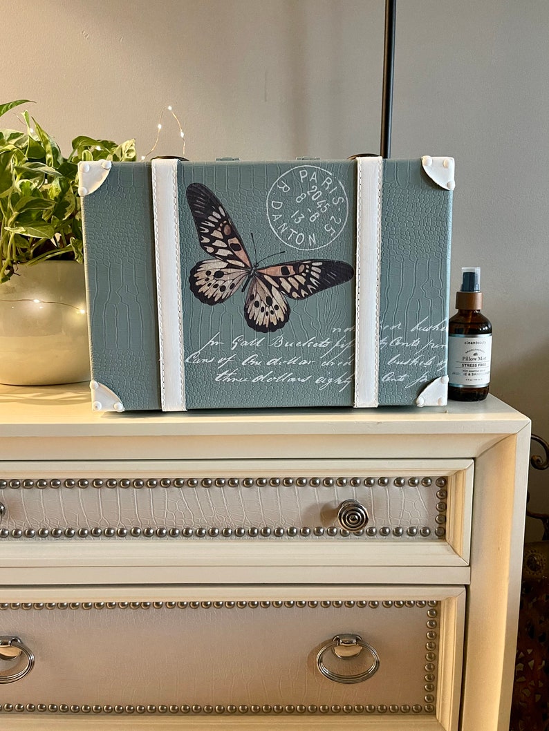 Lovecycled Chest, Vintage Butterfly Trunk, Home Decor