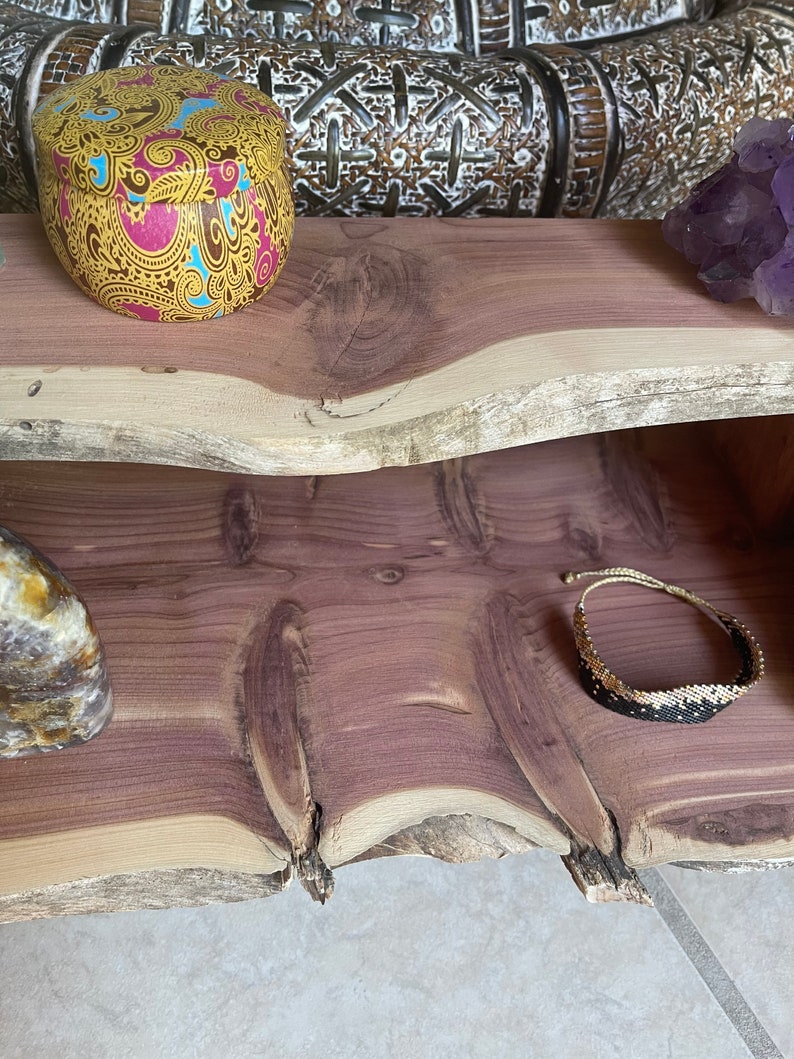 One of a Kind Original, Rare Aromatic Cedar Live Edge Prayer Table, Home Decor