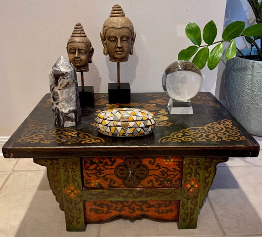 Estate Vintage Chinese Prayer Table, Meditation Table, Home Decor
