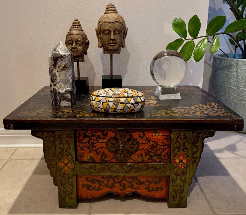 Estate Vintage Chinese Prayer Table, Meditation Table, Home Decor
