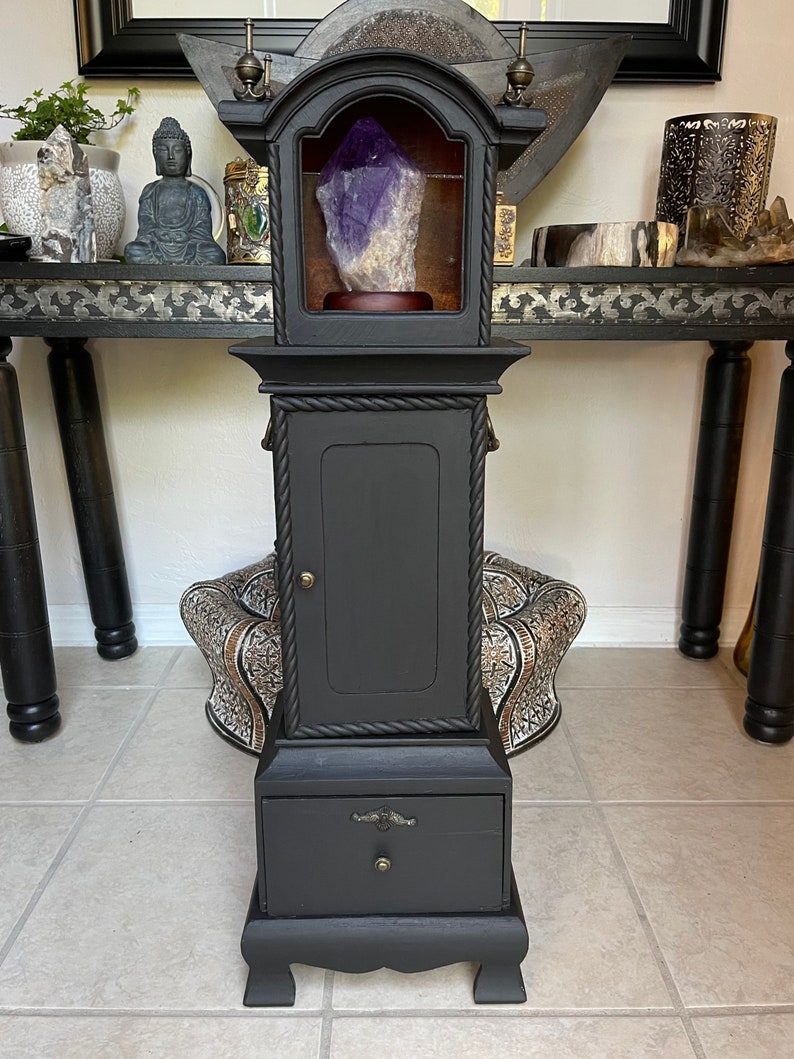 BLACK MAGIC TWO, Glowing Amethyst, Tall Vintage Cabinet, Home Decor