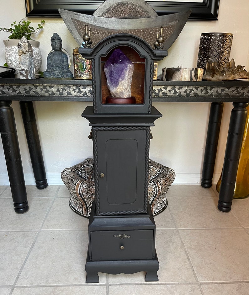 BLACK MAGIC TWO, Glowing Amethyst, Tall Vintage Cabinet, Home Decor