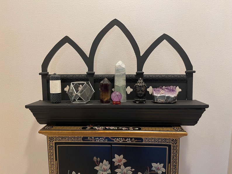 Vintage Black Shelf, Goth, Mystical Shelf, Home Decor