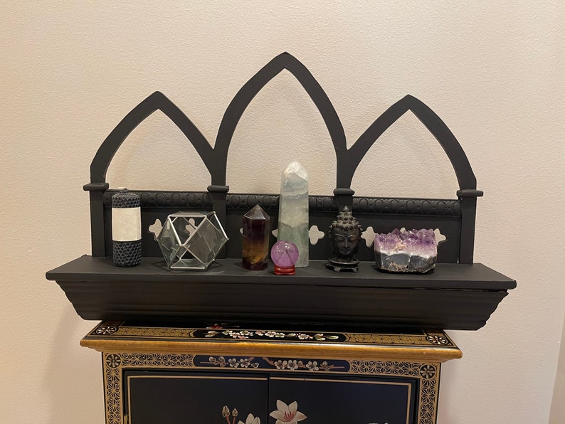 Vintage Black Shelf, Goth, Mystical Shelf, Home Decor