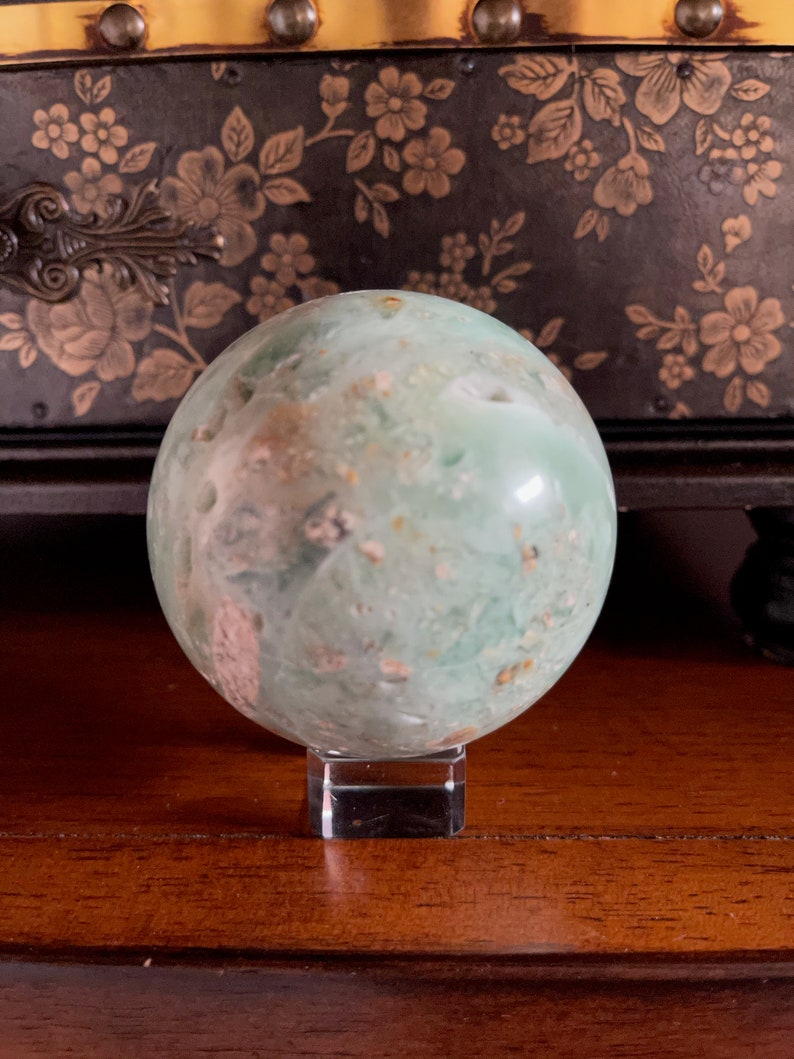 Beautifully Figured Amazonite Sphere, 2 3/4 Inch Amazonite Sphere, Crystal Magic