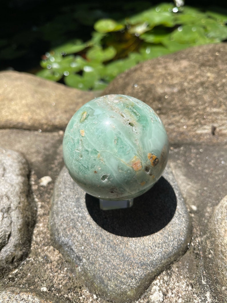 Beautifully Figured Amazonite Sphere, 2 3/4 Inch Amazonite Sphere, Crystal Magic