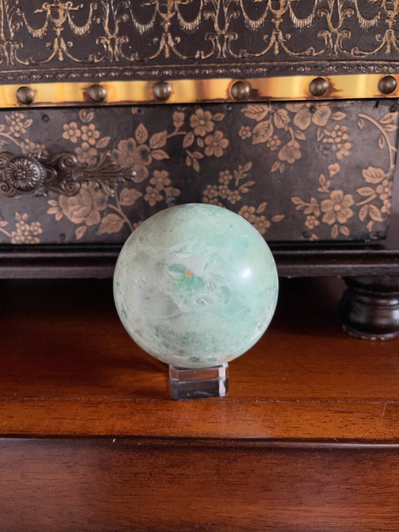 Beautifully Figured Amazonite Sphere, 2 3/4 Inch Amazonite Sphere, Crystal Magic