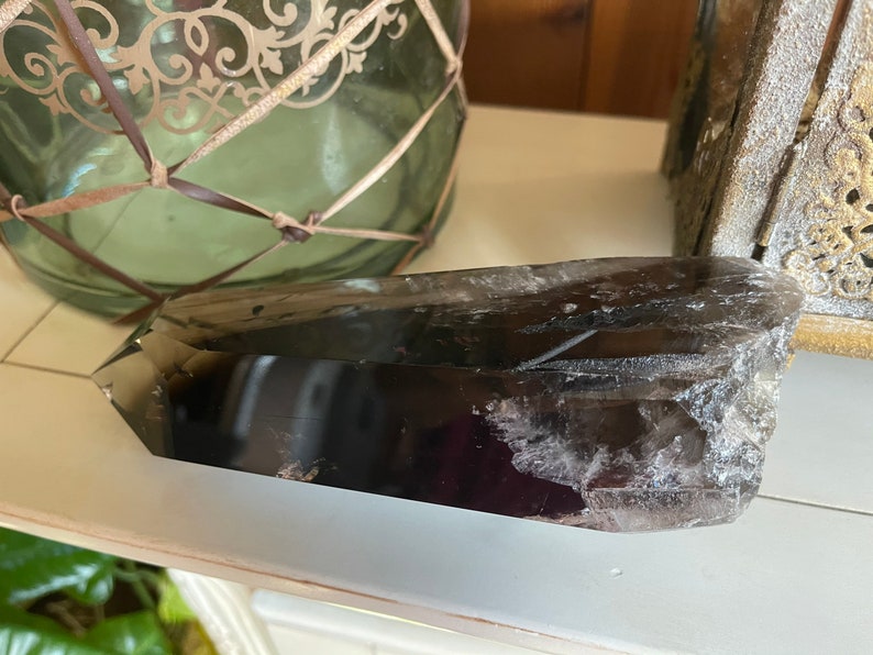 Striking Smoky Quartz Point, Smoky Quartz with Phantom and Rainbow Inclusions, Crystal Magic