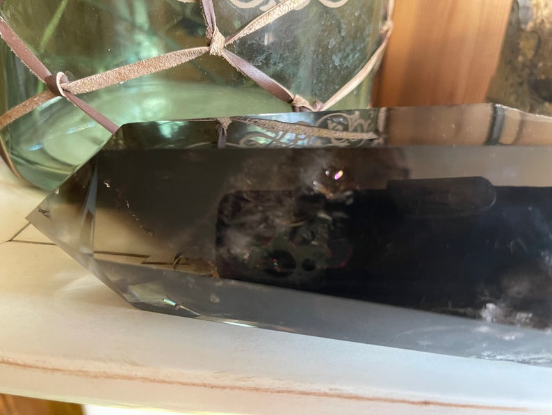 Striking Smoky Quartz Point, Smoky Quartz with Phantom and Rainbow Inclusions, Crystal Magic
